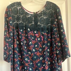 Boden Multicolor Dress with Lace Accents